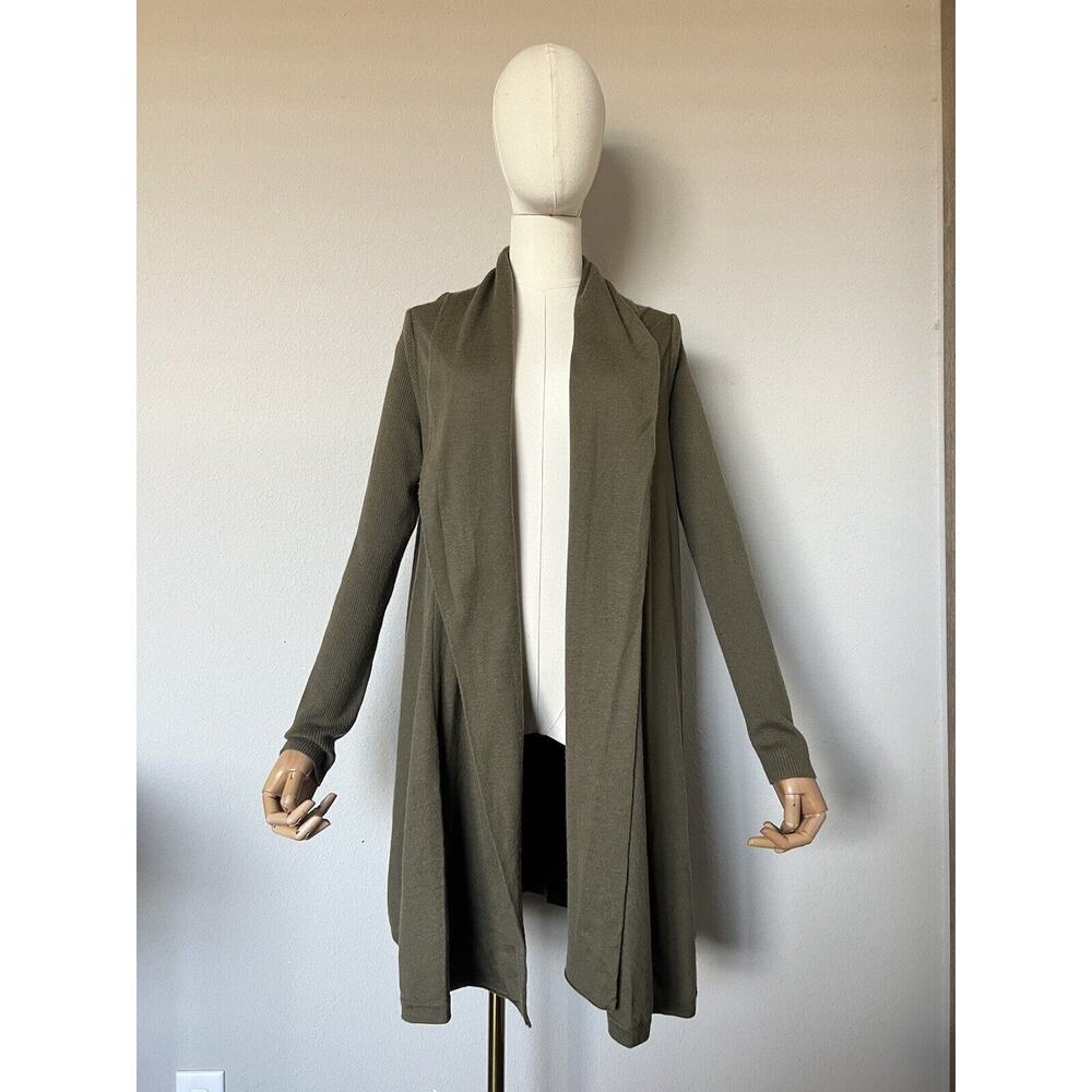 Boden Wool Open Front Army Green Open Front Longl… - image 2